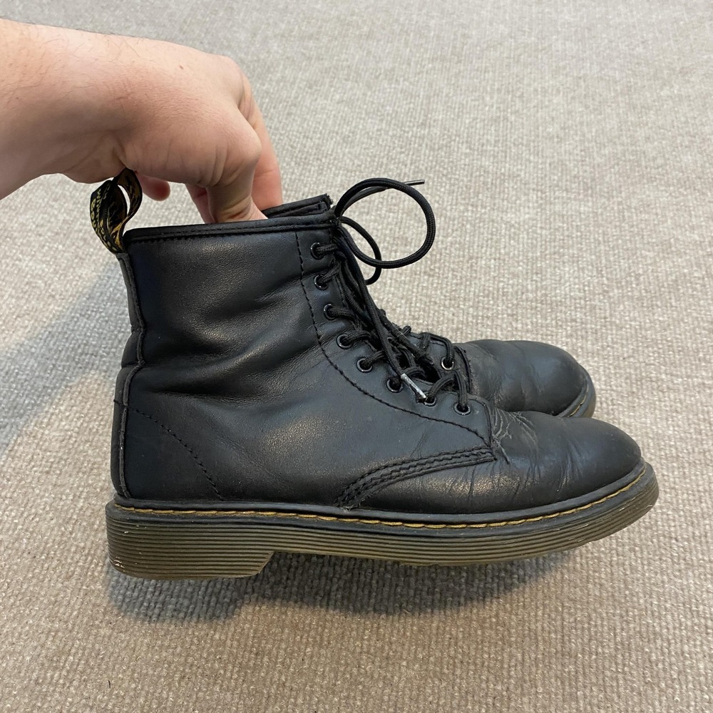 Dr. Martens 1460 Boots Womens Size 5 Black Leather Ankle‎ Combat Lace Up Zip